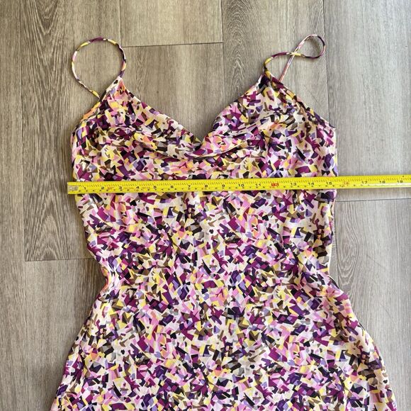 Diane Von Furstenberg Slip Dress Sz 6 100% Silk Colorful AbstractPrinted Bodycon - Picture 6 of 15